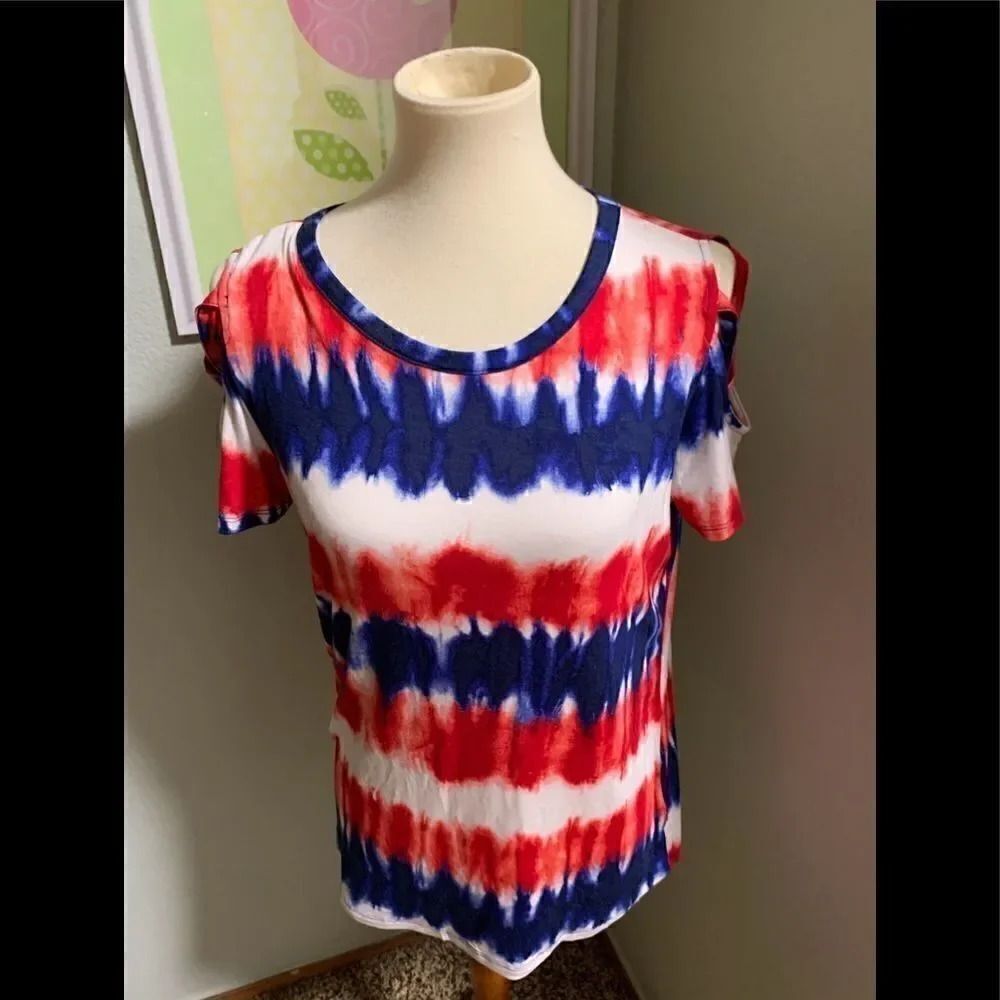 NWOT Rock & Republic Red, White Blue Tee #49